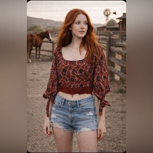 Peyton Puff Sleeve Fringe Top